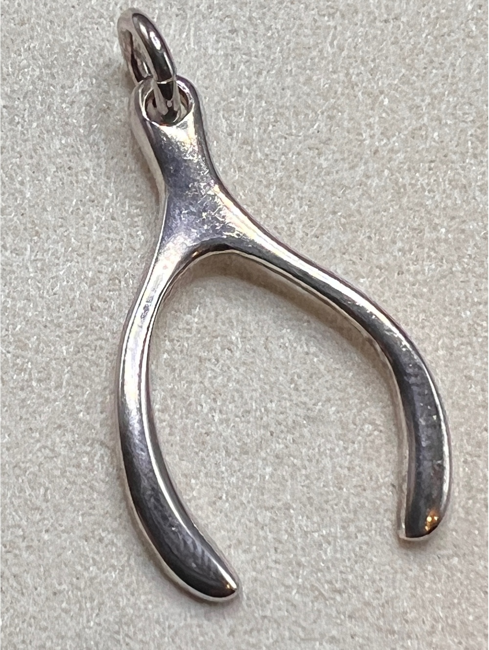925 Sterling Silver Wishbone Pendant Charm Lucky Good Luck 3.13g
